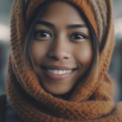 young adult woman tanned skin tone at the airport or train station